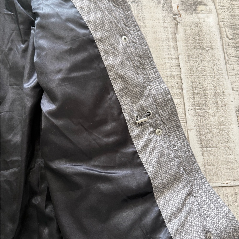 Gray Winter Coat with Faux Fur Hood Long Length - Picture 7 of 14